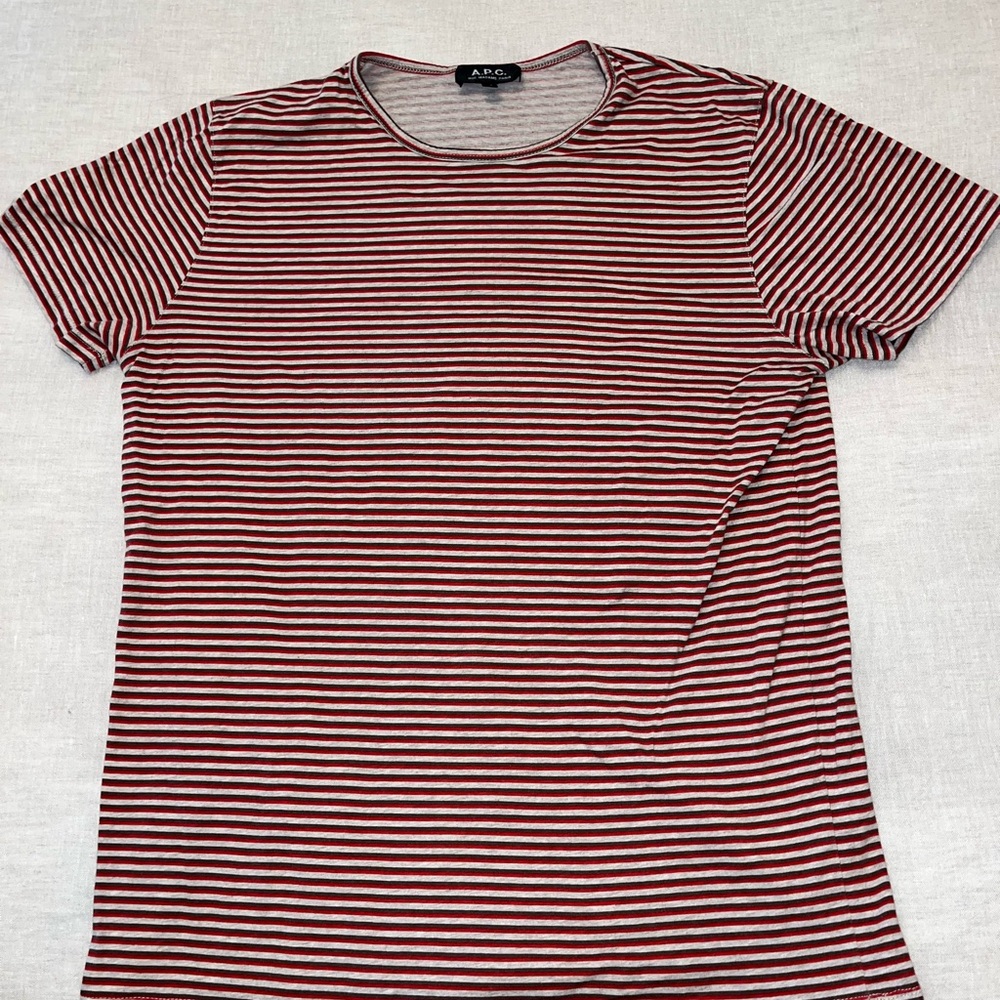 APC rue madame Paris Mens striped crewnexk Tee T-Shirt M